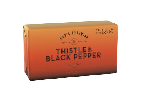 gents thistle and black pepper soap bar jail dornoch