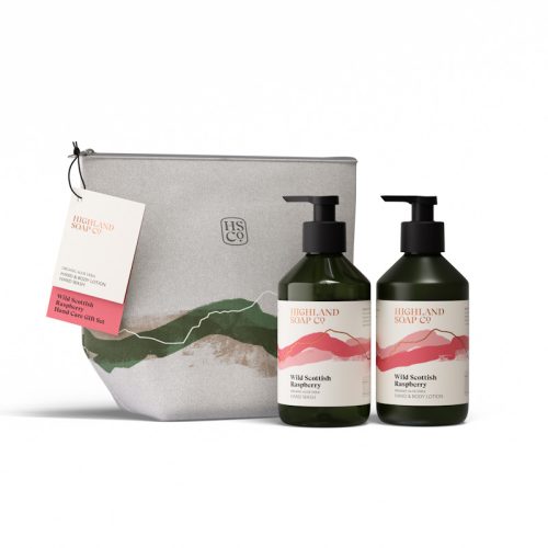 HIGHLAND SOAP COMMPANY SCOTTISH RASPBERRY HANDCARE SET JAIL DORNOCH