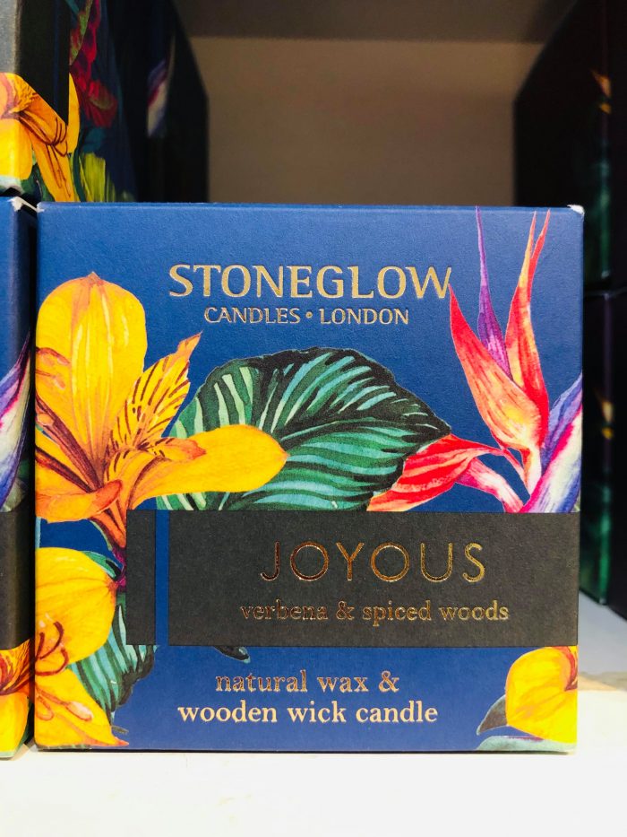 stoneglow verbena spiced wood candle
