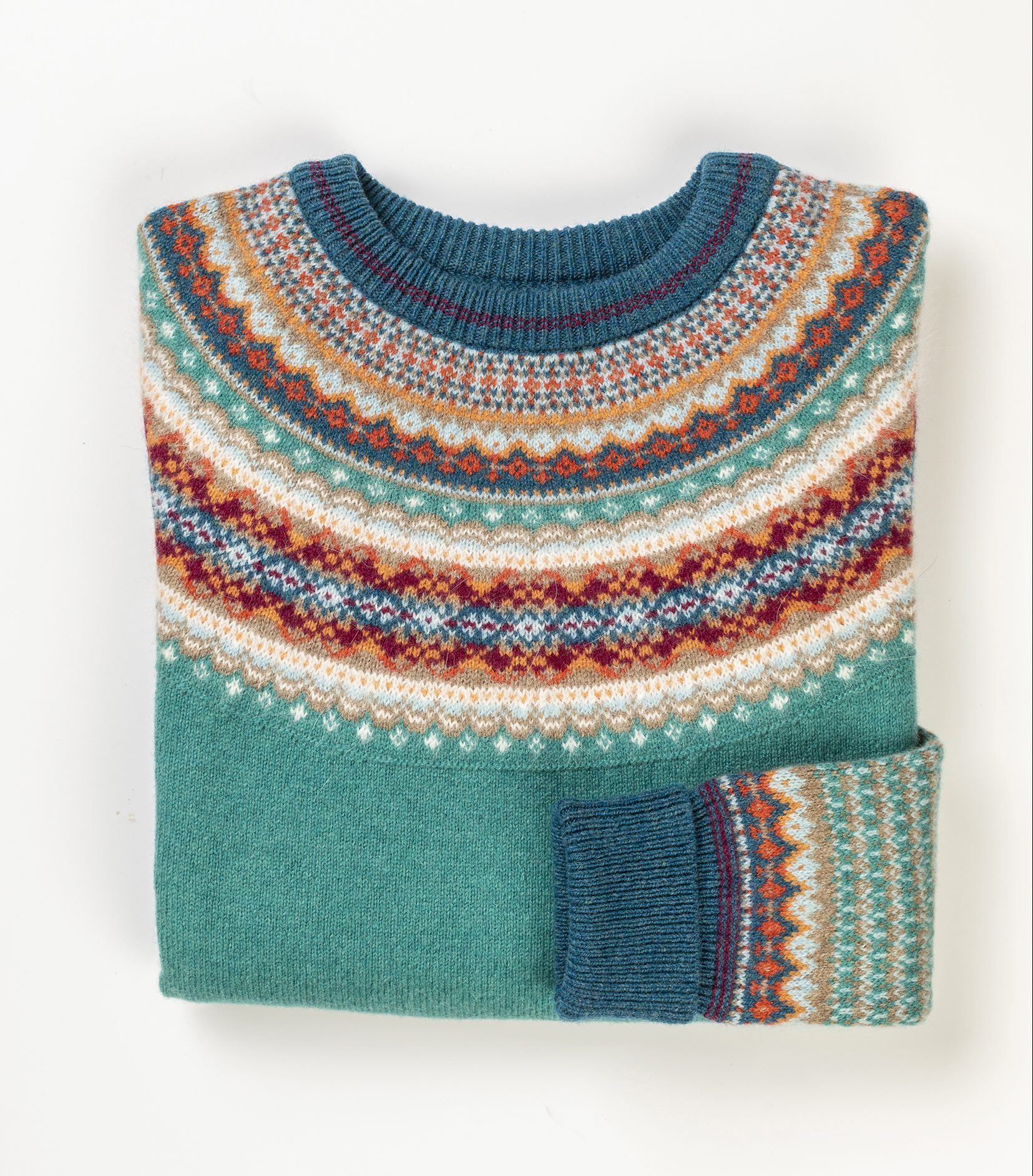 Eribe Knitwear – Ladies Alpine Sweater – Emerald – The Jail Dornoch