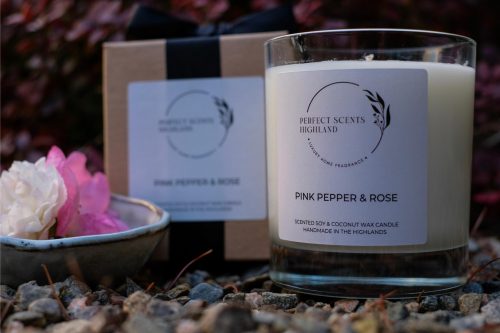 pink pepper and rose candle perfect scents jail dornoch