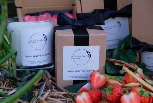 strawberry and rhubarb candle perfect scetns highland jail dornoch