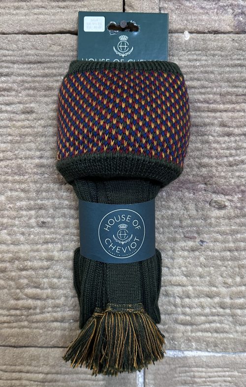 gents house of cheviot socks tayside spruce with garter tied jail dornoch