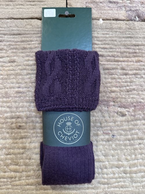 HOUSE OF CHEVIOT SOCKS LADIES PURPLE KNITTED SOCKS JAIL DORNOCH