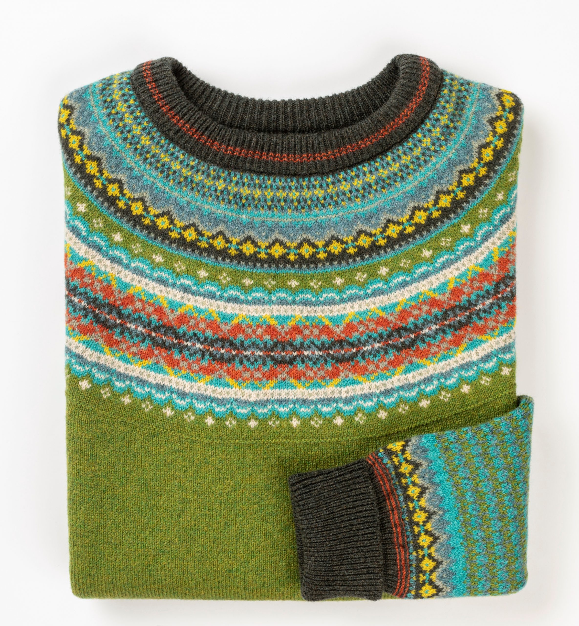 Eribe Knitwear – Ladies Alpine Sweater – Moss – The Jail Dornoch