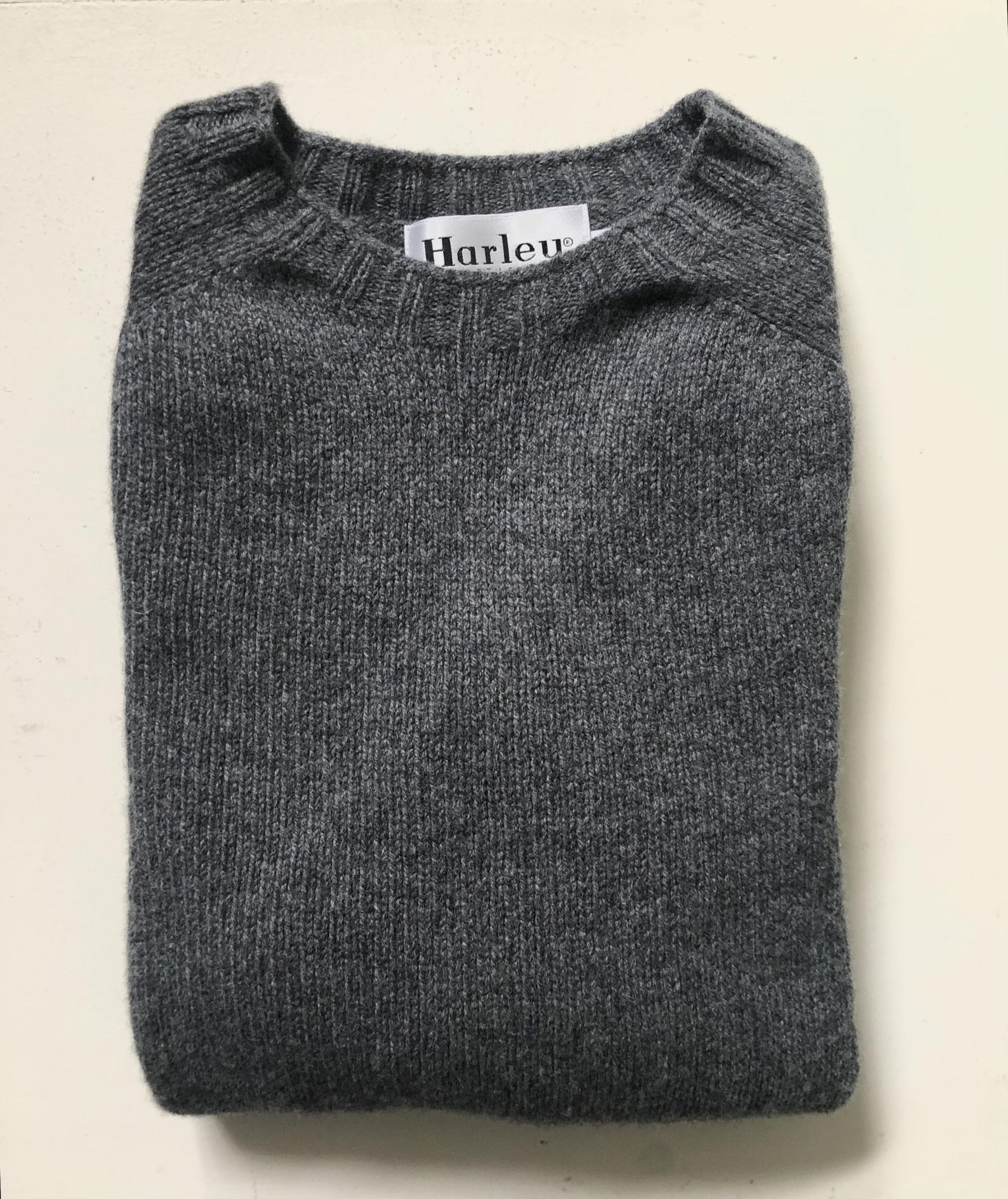 Harley of Scotland – Men’s Crew Neck Jumper – Derby Grey – The Jail Dornoch