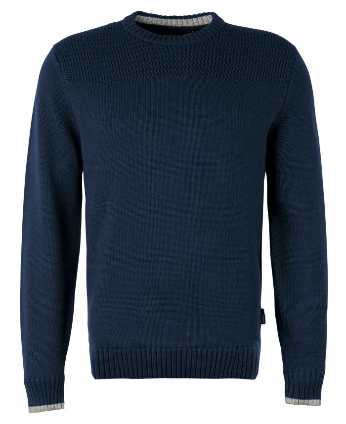 barbour mens clothing autumn winter scull crew neck sweater navy jail dornoch