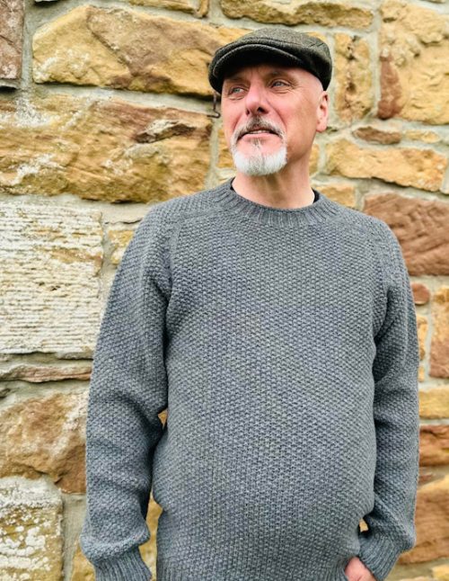 harley of scotland knitwear mens derby grey jumper sweater jail dornoch