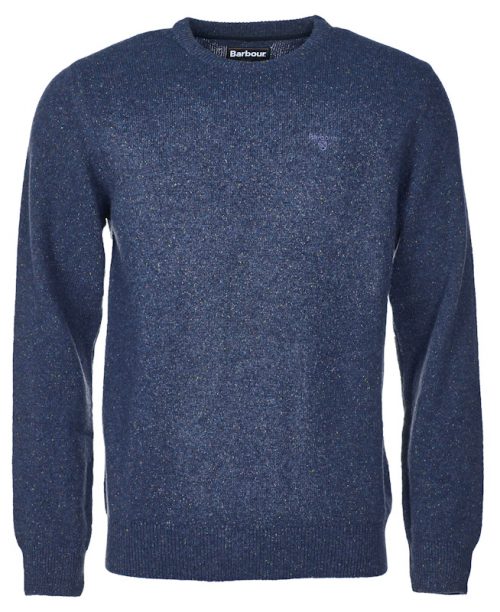 mens barbour tisbury crew neck jumper deep blue jail dornoch