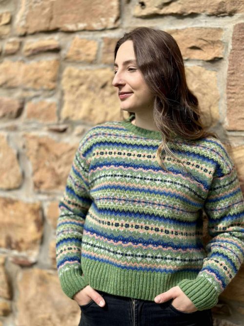 harley of scotland knitwear full fair isle jumper jail dornoch