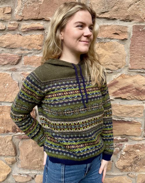 ladies eribe knitwear kinross hoodie loden jail dornoch