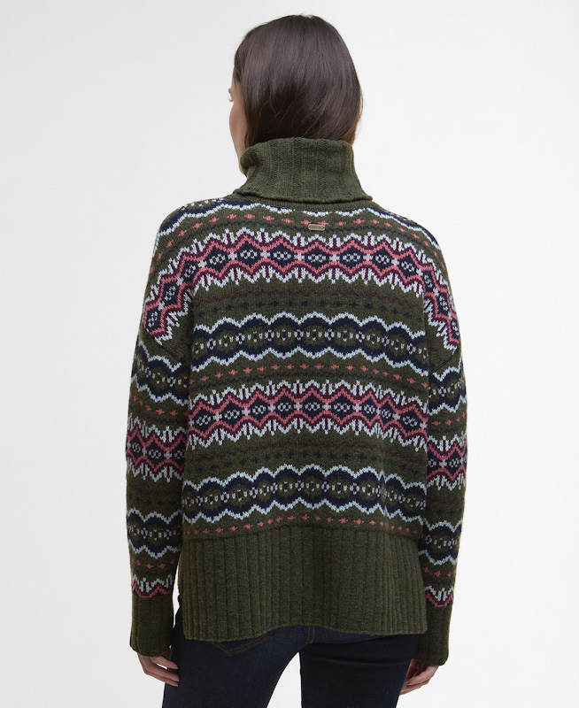 Barbour - Helen Knitted Jumper - Olive Multi - Image 3