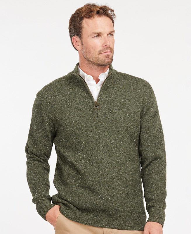 tisbury half zip jumper olive jail dornoh
