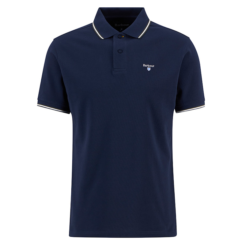 mens barbour fielding polo navy jail dornoch