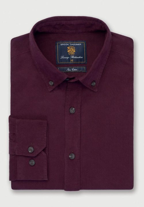 BROOK TAVERNER PLUM CORDED SHIRT JAIL DORNOCH