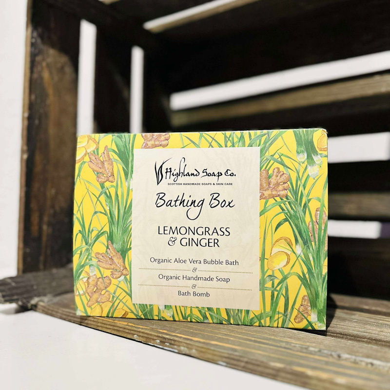 HIGHLAND SOAP BATHING BOX LEMONGRASS AND GINGERS JAIL DORNOCH