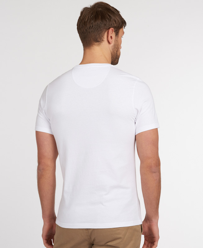 gents barbour preppy t shirt white jail dornoch