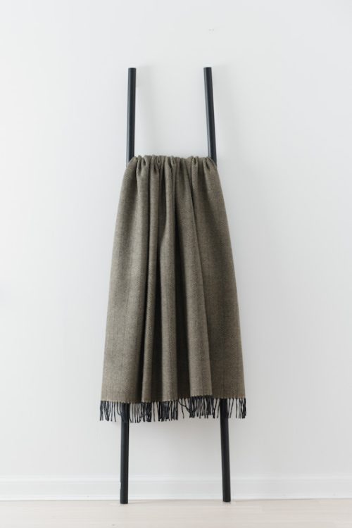 remony herringbone throw sand charcoal jail dornoch