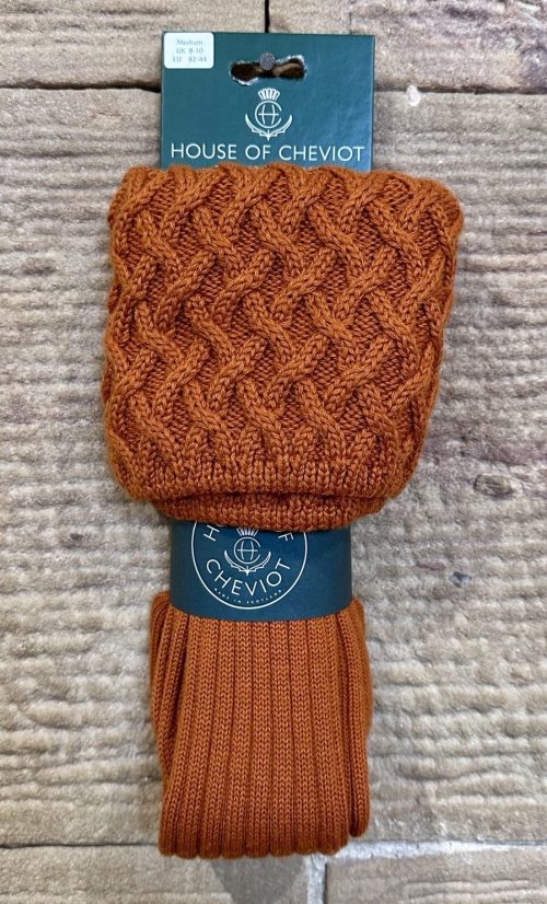 house of cheviot rannoch socks burnt orange jail dornoch